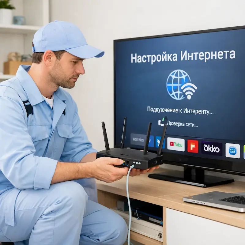 Настройка интернета на телевизоре в Звенигороде