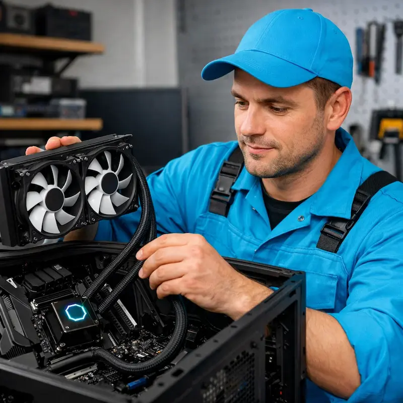 Установка водяного охлаждения на компьютер в Звенигороде